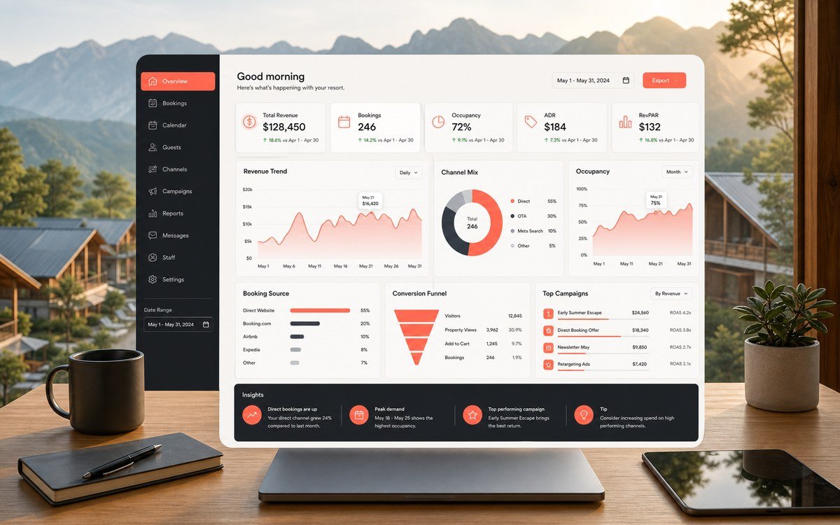 Analytics Dashboard system for an independent hospitality property